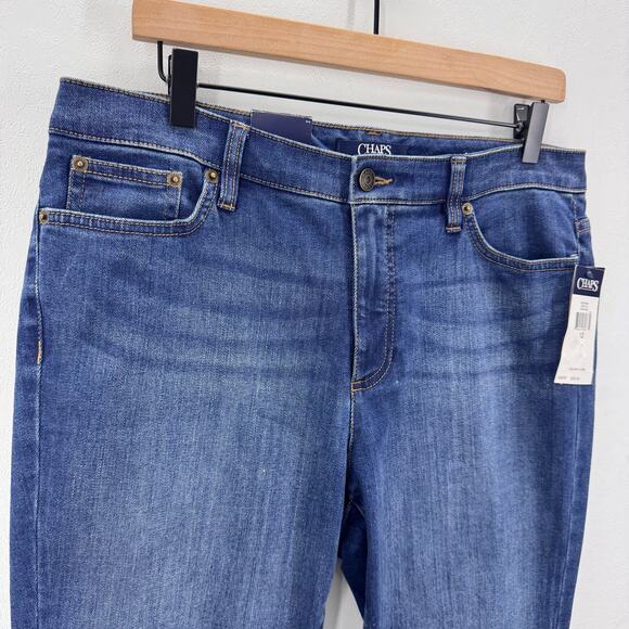 NWT Chaps Womens' Daniella Slim Leg Slimming Fit Denim Jeans Blue sz 12 Casual - Picture 5 of 9
